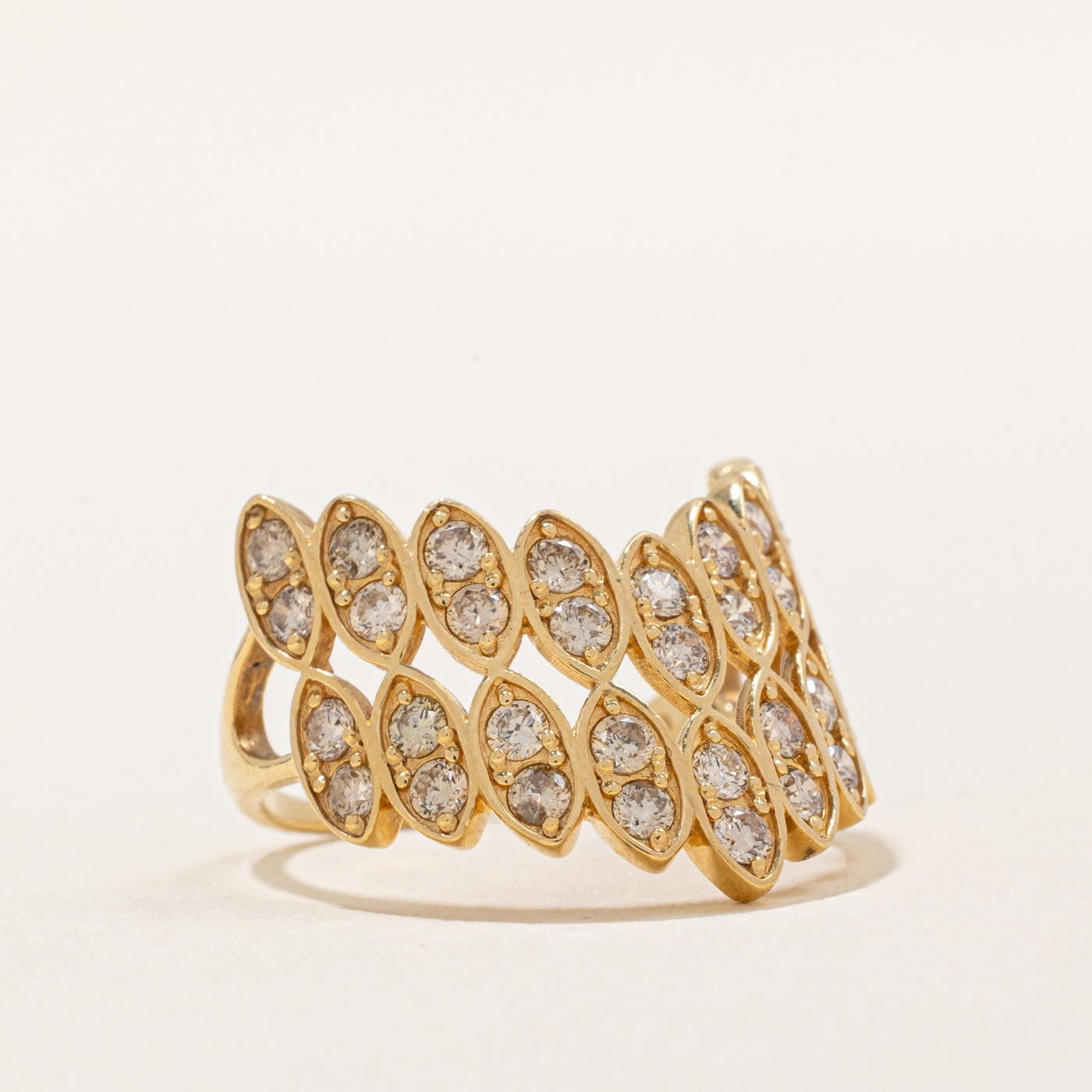 1.00ctw Diamond Chevron Ring for Women - Size 5.75 - Elegant Stackable Wedding Band, Anniversary Gift & Everyday Jewelry