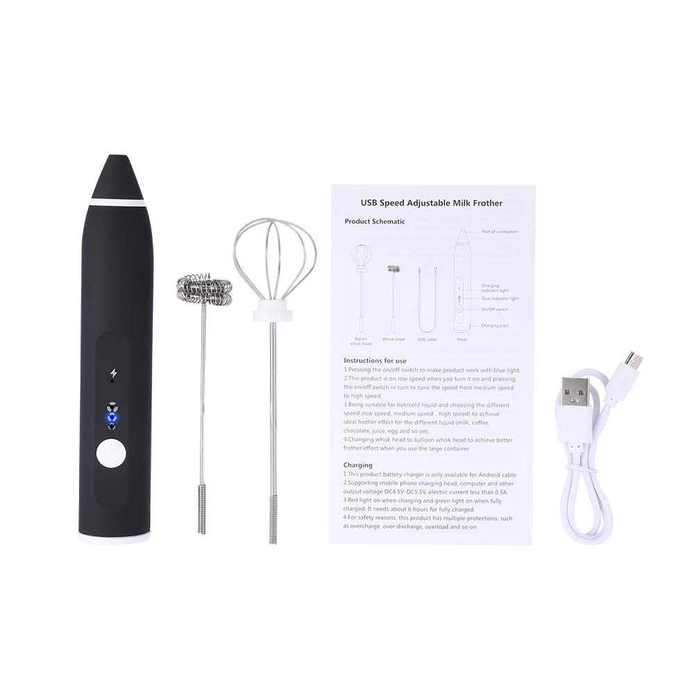 Premium Electric Milk Frother & Cappuccino Maker - High-Quality Home & Restaurant Use, Fast & Easy Foam Creation (Black) - Perfect for Lattes, Hot Chocolate & Coffee Drinks