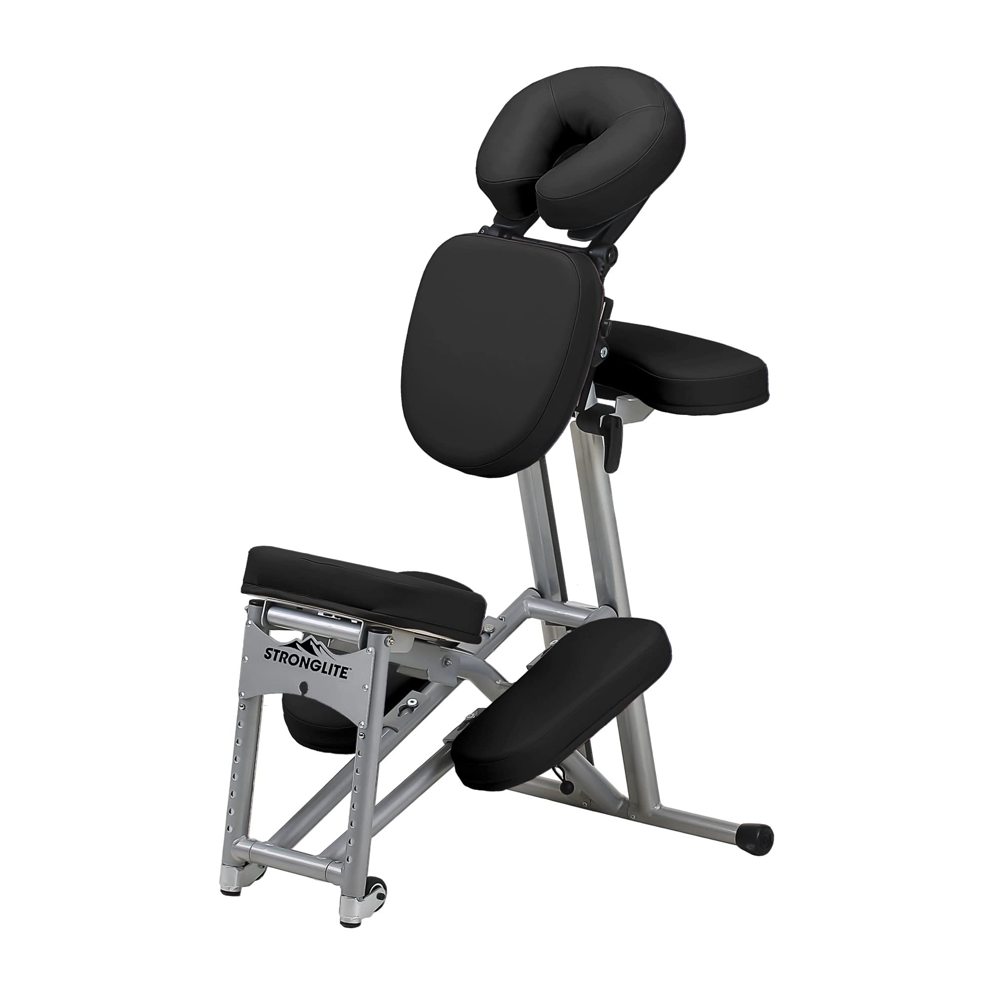 StrongLite Portable Massage Chair Ergo Pro II - Ultra-Strong 600lbs Capacity, Lightweight Folding Massage Chair with Wheels & Carry Case - Perfect for Tattoo Artists, Spa Therapists & Home Relaxation