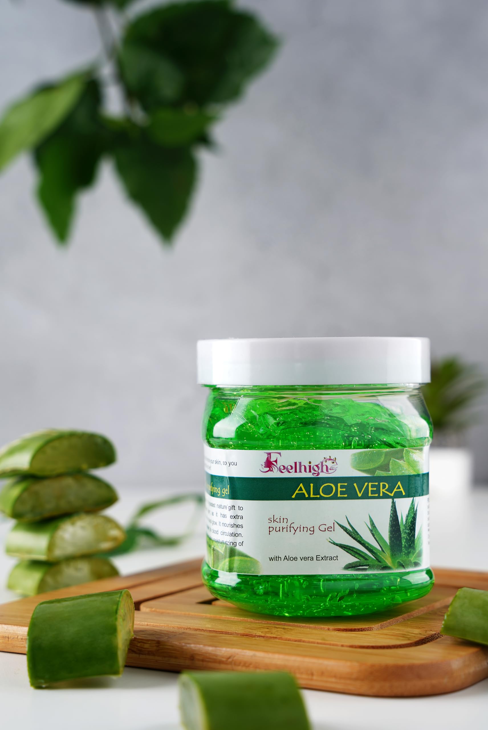 Feelhigh Aloe Vera Skin Purifying Gel - Hydrating Face Moisturizer for Acne, Glowing & Radiant Skin, Soothes Itchy & Irritated Skin | Perfect for Daily Skincare, Sunburn Relief & Post-Shave Care