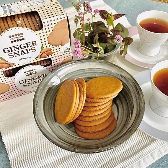 Nyakers Swedish Pepparkakor Lemon Ginger Snaps Cookies - Old Fashioned Thin Ginger Biscuits with Real Ginger & Lemon - Vegan, Palm Oil Free - 5.3oz (Pack of 12) - Perfect for Holiday Gifts, Tea Time & Snacking