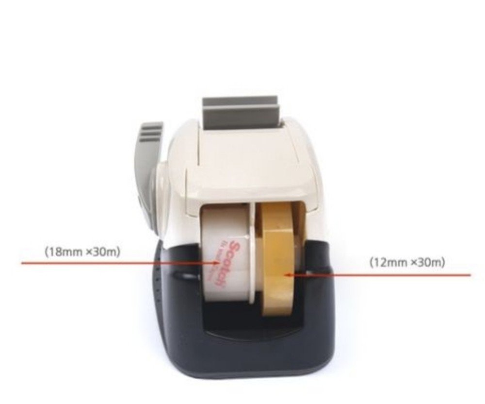 3M Desktop Dual-2 Acrylic Sticky Tape Dispenser with Self-Cutting Feature - Orange Tape Holder for Office, Crafting, and Packaging | Perfect for Wrapping Gifts, Securing Documents, and DIY Projects