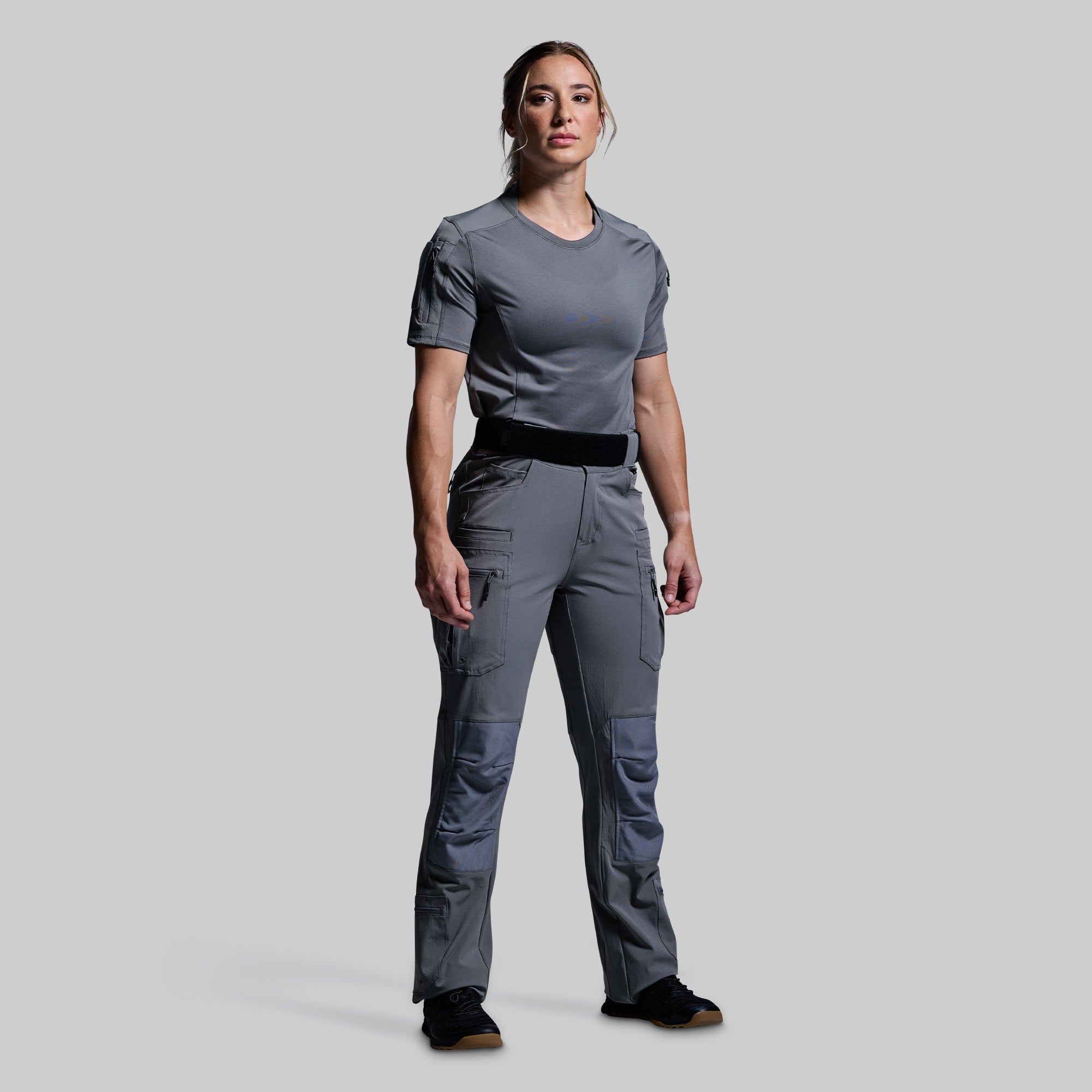 Women's Op Top in Wolf Grey - Stylish Casual T-Shirt for Everyday Wear, Gym, and Outfits