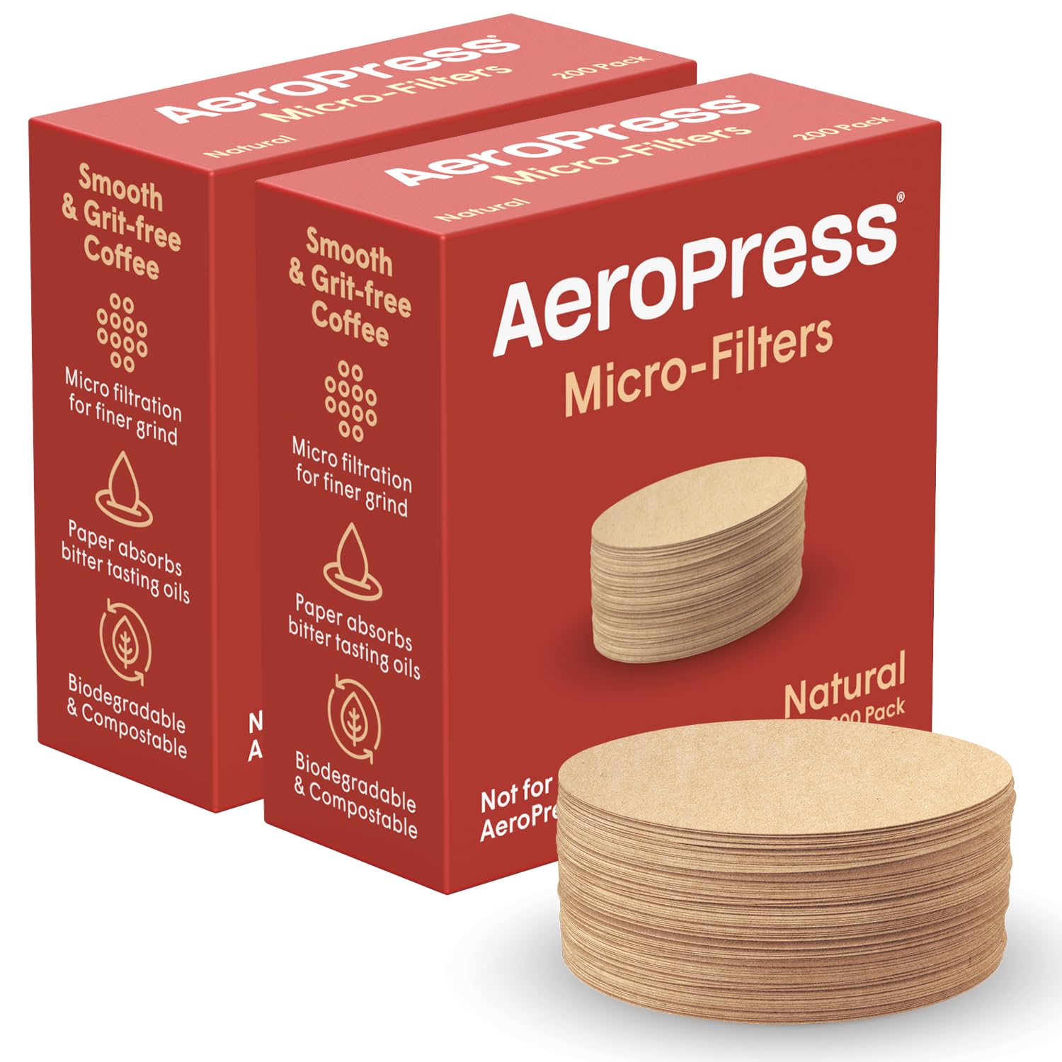 AeroPress Coffee Filters - Unbleached Paper Microfilters 400 Count for Perfect Brewing at Home or Travel