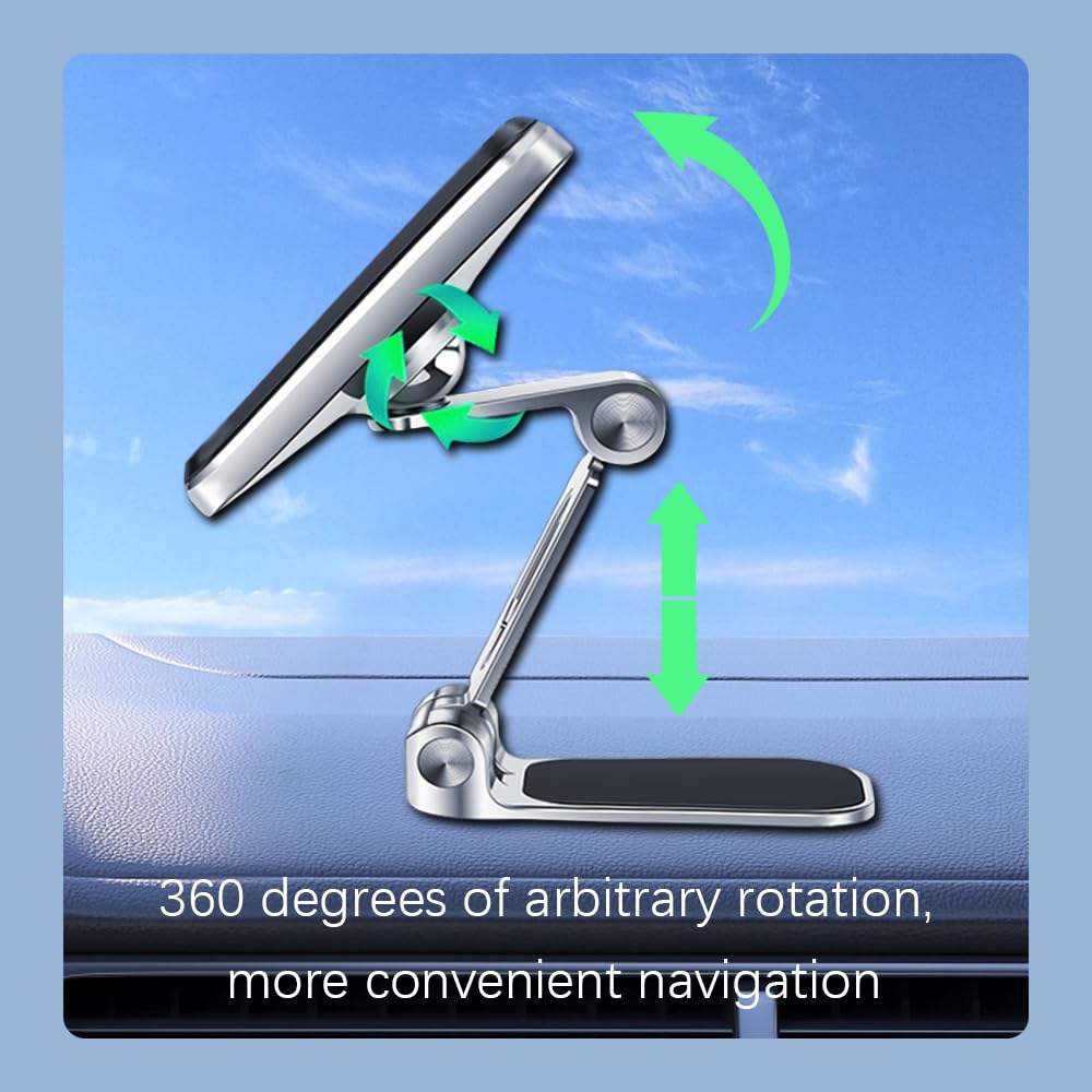 Mearo 360° Adjustable Magnetic Car Phone Mount, Universal Dashboard Phone Holder Stand for iPhone, Samsung & Smartphones, Perfect for Safe Driving & Hands-Free Navigation
