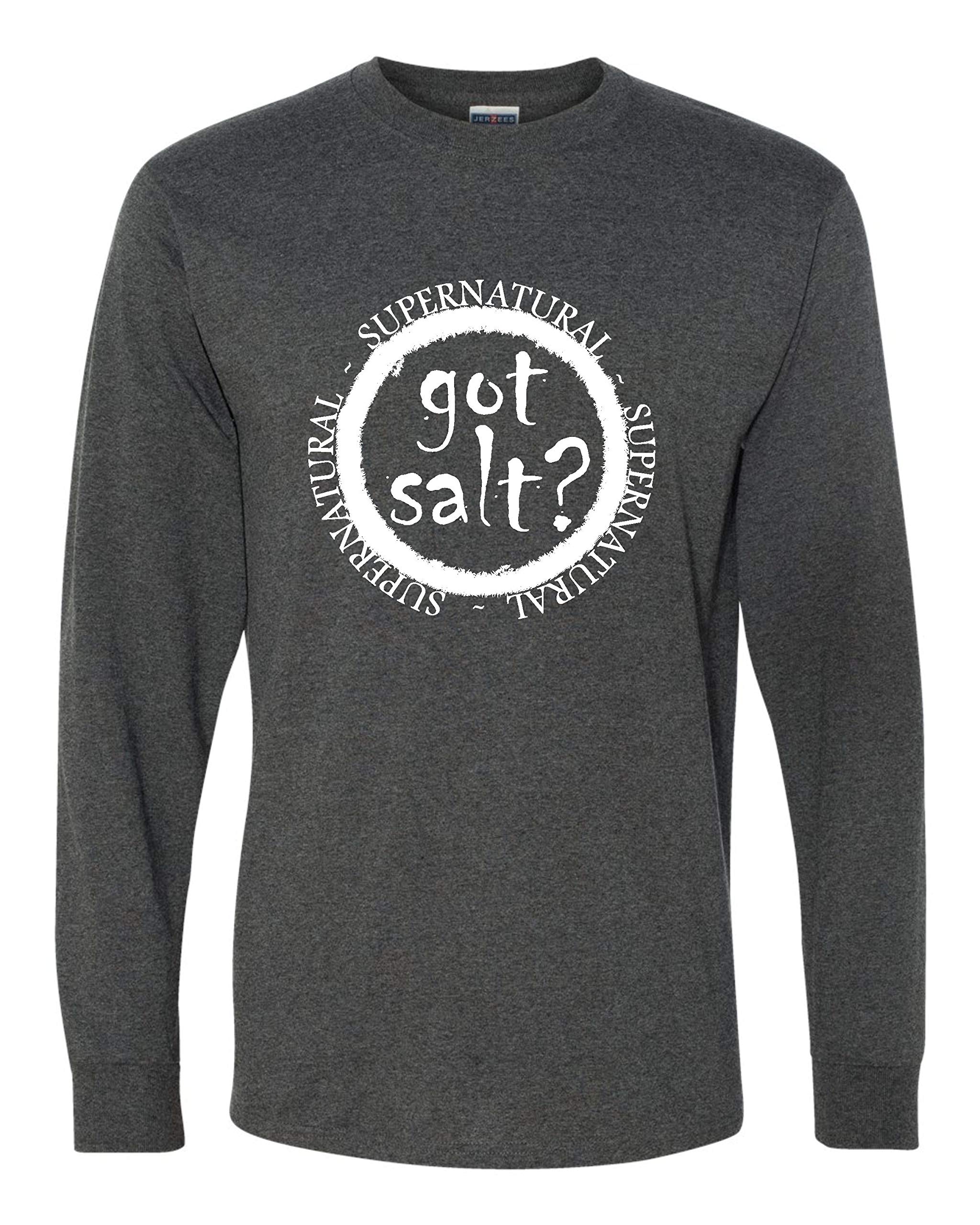 Got Salt? Supernatural Long Sleeve T-Shirt for Men & Women | Soft Cotton Graphic Tee | Casual Wear, Cosplay & TV Show Fan Merch