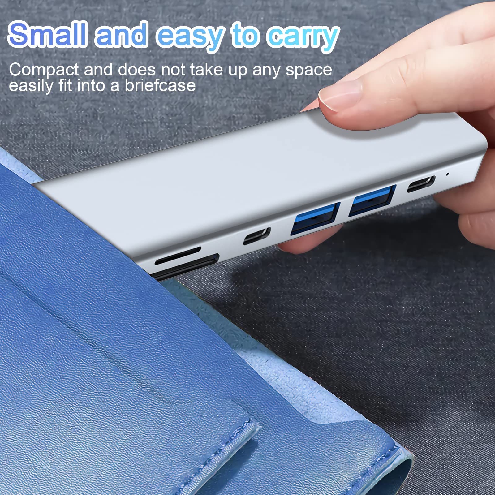 7-in-1 USB C Hub Adapter with 4K HDMI, 2 USB-C Ports, USB 3.0, SD/TF Card Reader - Compatible with MacBook Pro/Air & Type C Devices - 100W Fast Charging - Perfect for Home Office, Travel & Multi-Screen Setup