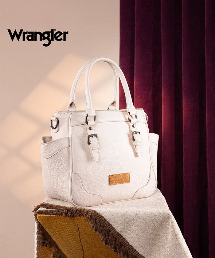 Wrangler Genuine Leather Buckle Tote Bag for Women - Stylish & Durable Handbag for Work, Travel & Everyday Use