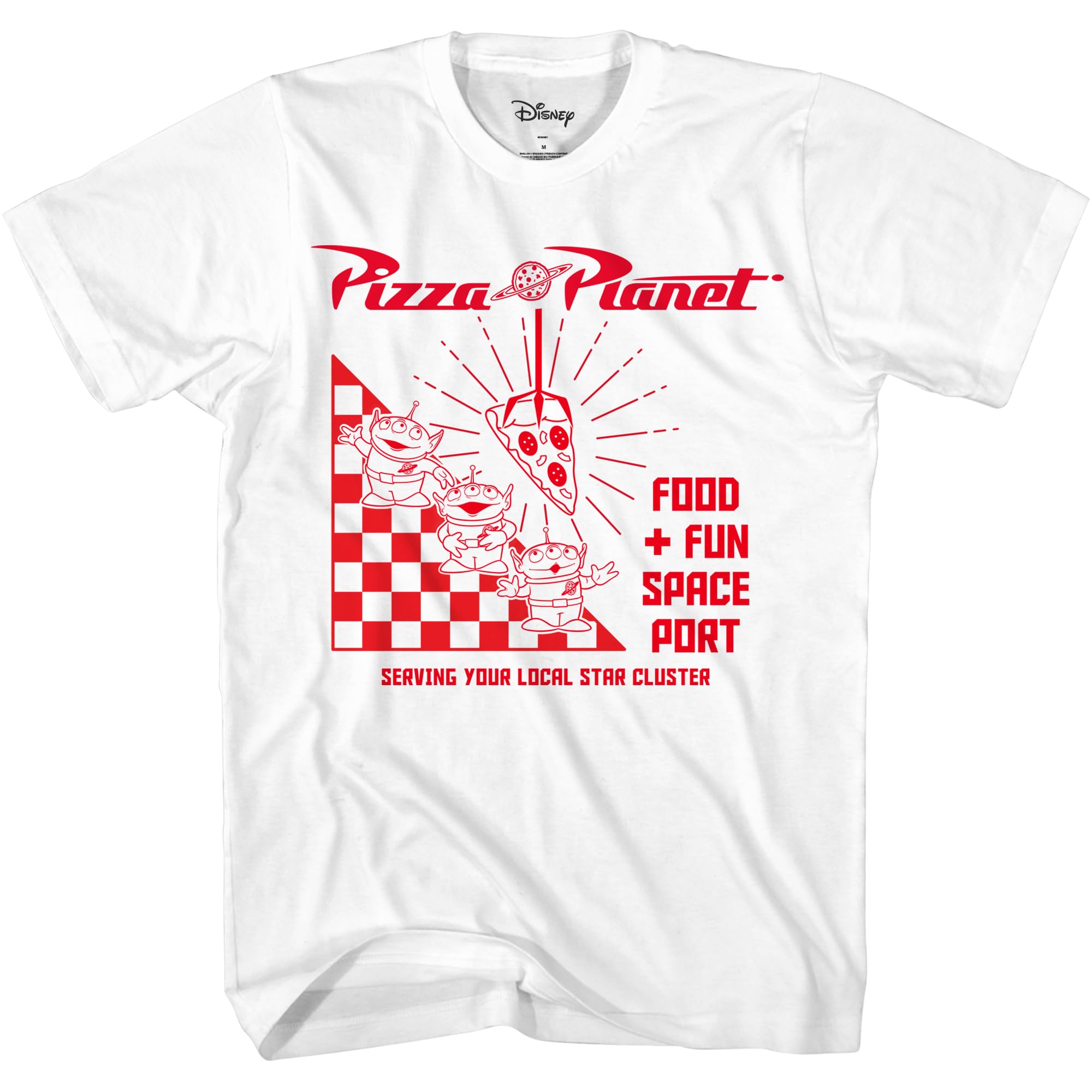 Disney Pixar Toy Story Pizza Planet Logo Graphic T-Shirt for Men - Funny Humor Adult Tee Inspired by Disneyland - Perfect for Cosplay, Movie Nights & Disney Fans