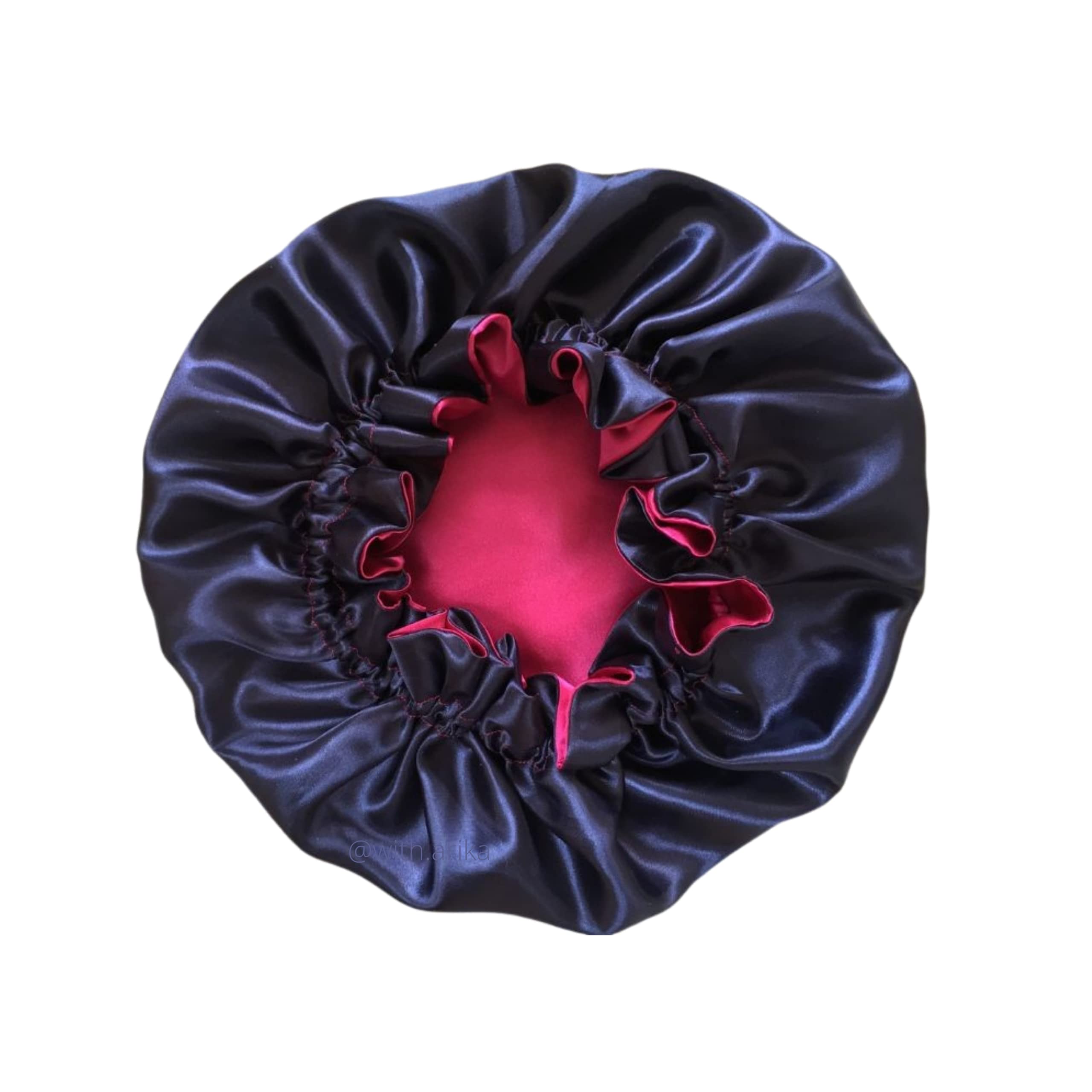 Atrube Pure Satin Handmade Fully Reversible Hair Bonnet Sleep Cap for Women & Girls - Adjustable Silk Bonnet for All Hair Types (Blue) | Perfect for Nighttime Hair Protection & Styling