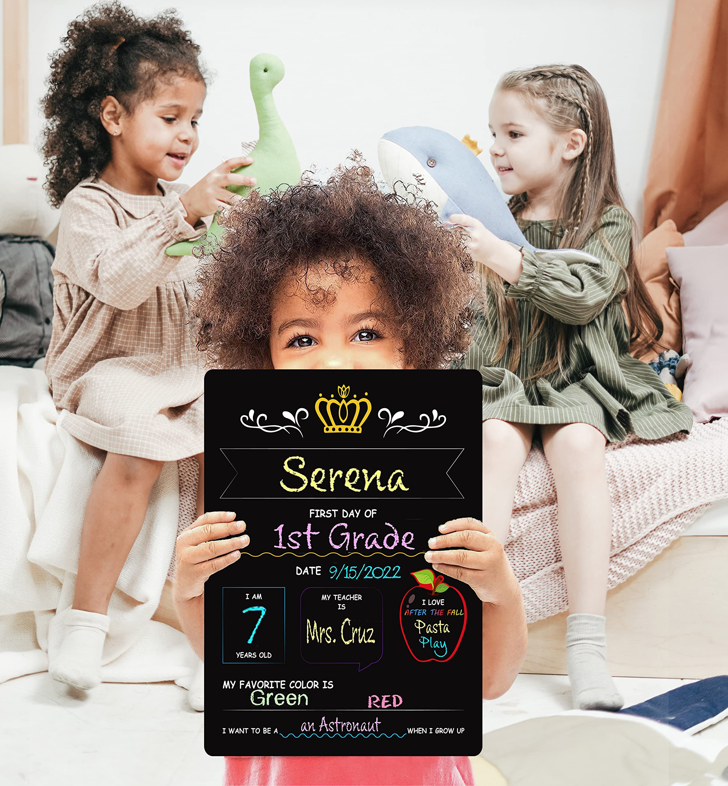 Double Sided Reusable Wooden Chalkboard Sign - 11.8