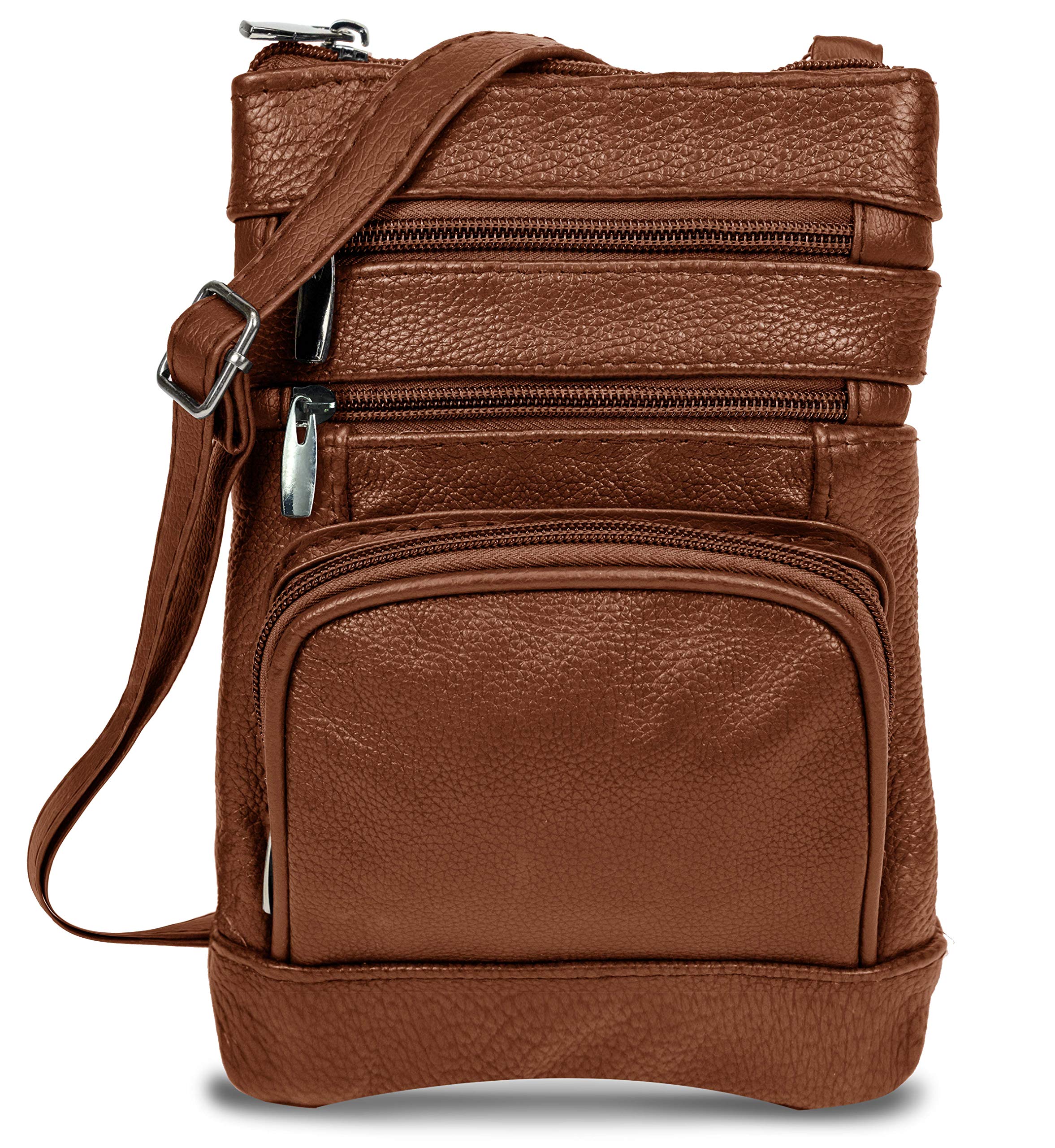 Krediz Genuine Leather Crossbody Bag for Women - Adjustable Strap, Multiple Pockets, Soft & Durable - Perfect for Travel, Shopping & Everyday Use