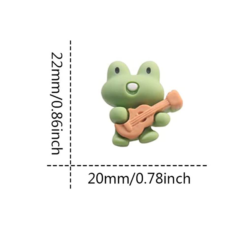 20PCS Cute Cartoon Green Guitar Frog Push Pins - Fun Animal Thumb Tacks for Cork Boards, Whiteboards, Bulletin Boards, Photo Walls & Maps - Perfect for Home Office, Classroom Decor & DIY Projects