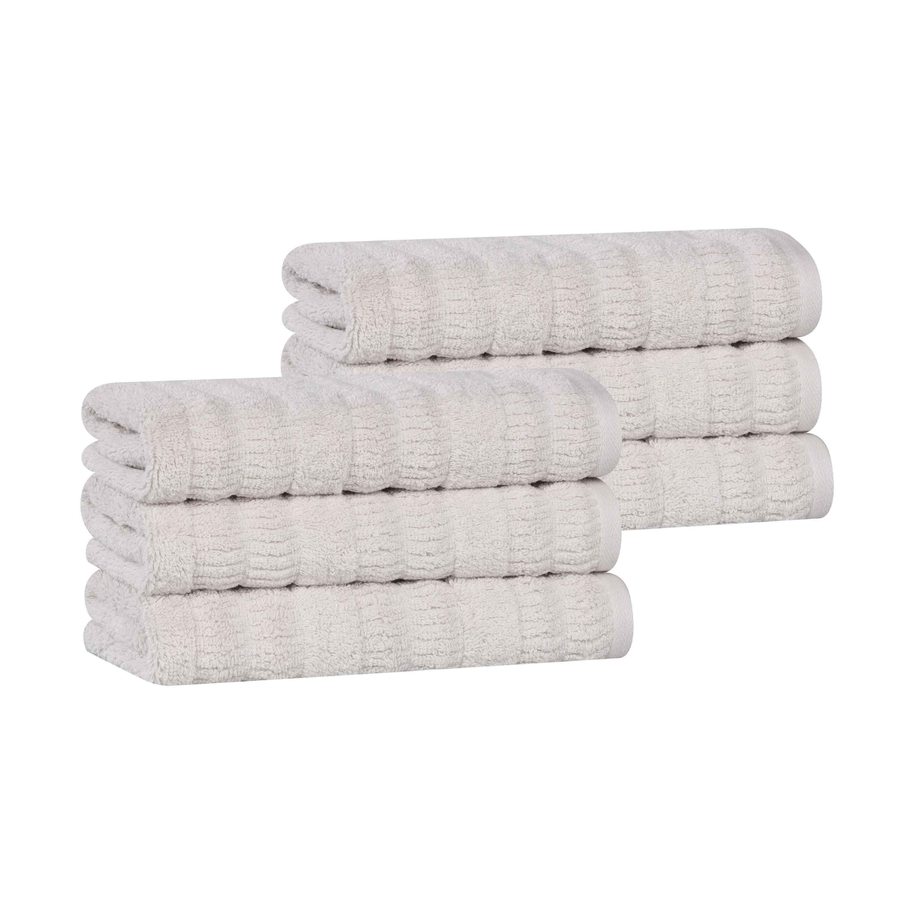 Premium Mika Smart Twist Cotton Solid Hand Towels - Soft & Absorbent, Set of 6 (12x12 inches) - Perfect for Kitchen, Bathroom, Gym & Travel