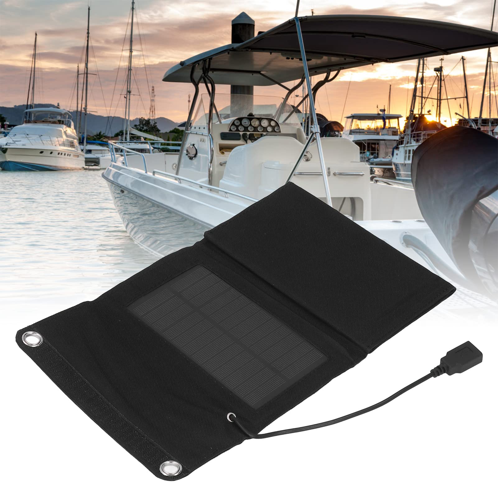 EXCLUZO Foldable Solar Charger - High Efficiency Portable Solar Panel for Outdoor, Camping, Hiking, RV, Boat, Motorcycle & Emergency Power Backup