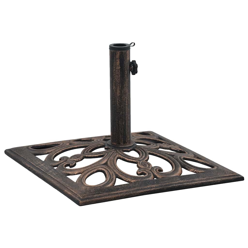 Heavy Duty 26.5 lbs Bronze Cast Iron Umbrella Base - 19.3 Inch Outdoor Patio Weight for Market Umbrellas | Perfect for Poolside, Garden, Deck, and Backyard Use