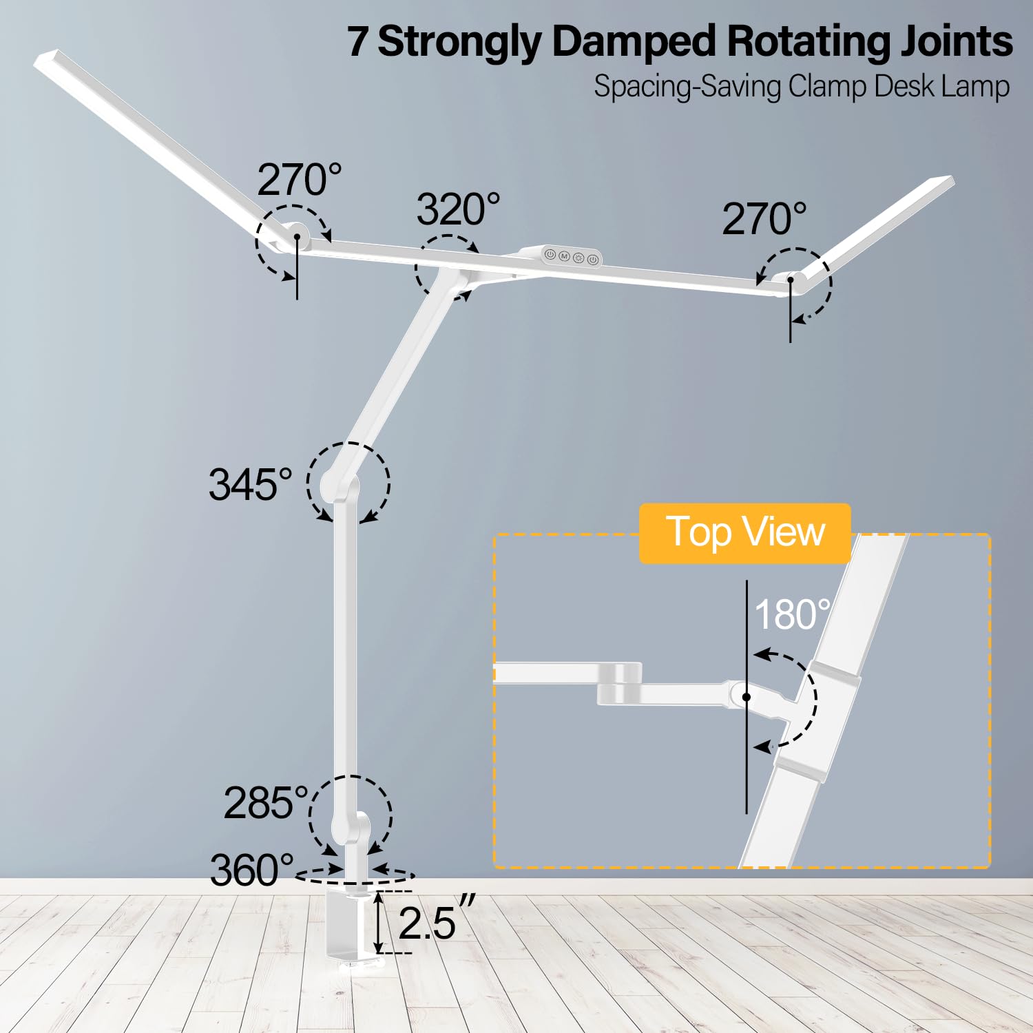 3000 Lumen Super Bright LED Desk Lamp with Clamp - 47 Inch Adjustable Architect Lamp, Dimmable Office Lighting with Monitor Light Bar for Home & Computer Workspace | Perfect for Studying, Gaming, and Professional Tasks