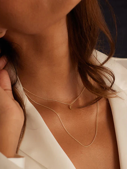Wanderlust Life Gold Chain Pendant Necklace - Petite Luna Moon Charm Jewelry for Women | Perfect for Everyday Wear, Date Nights & Special Occasions