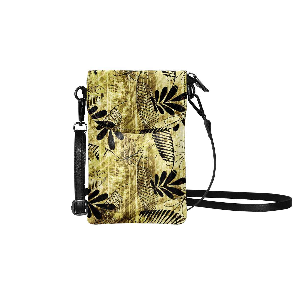 InterestPrint Women's PU Leather Crossbody Phone Pouch with Adjustable Shoulder Strap - African Ethnic Pattern Cellphone Bag for iPhone & Android | Perfect for Travel, Shopping & Daily Use