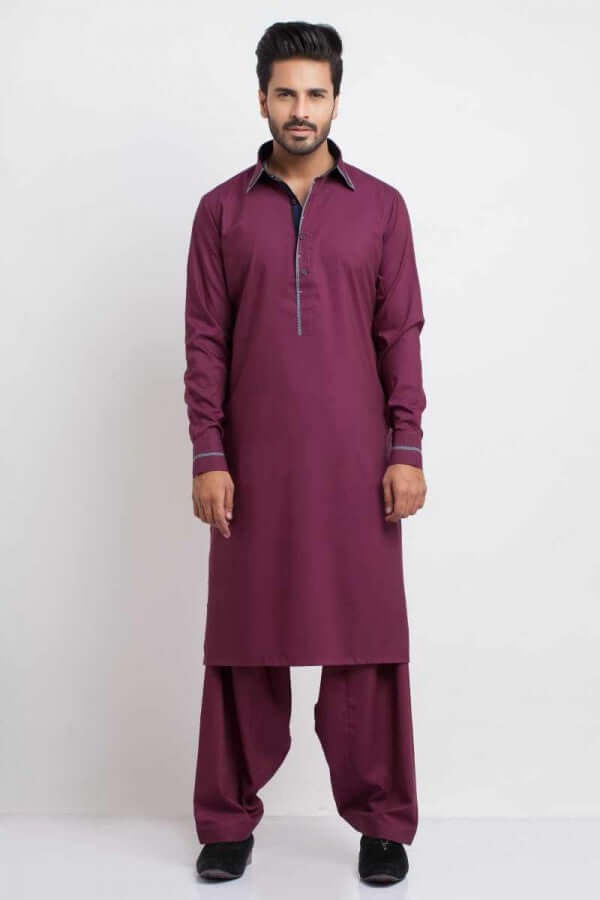 Deep Purple Cotton Blend Shalwar Kameez for Women - Comfortable Traditional Pakistani Outfit AI SHKZ 00143 | Perfect for Weddings, Festivals & Cultural Events