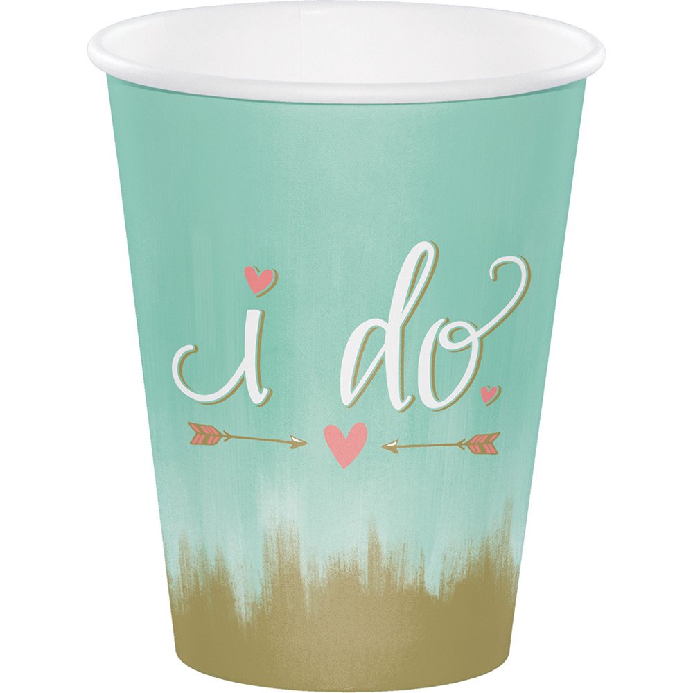 Creative Converting 96 Count 12 oz Hot & Cold Paper Cups, Mint Green - Perfect for Parties, Coffee Shops, and Office Use