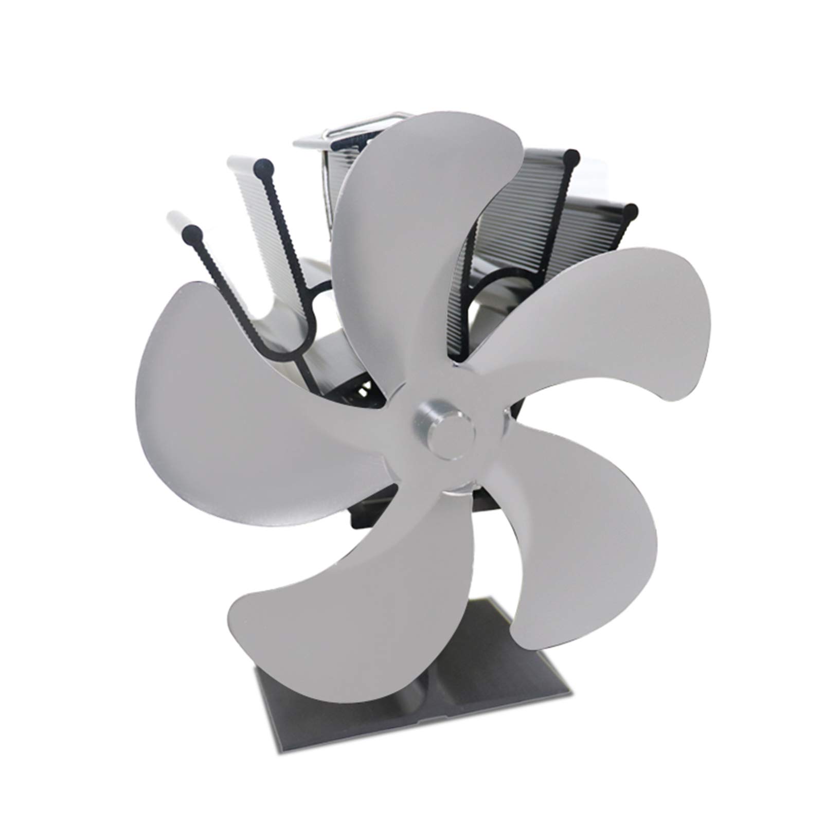 5 Blade Heat Powered Wood Stove Eco Fan - Ultra Quiet Fireplace Fan for Efficient Heat Distribution - Works with Gas, Pellet & Log Burning Stoves - Perfect for Cozy Winter Nights by the Fireplace