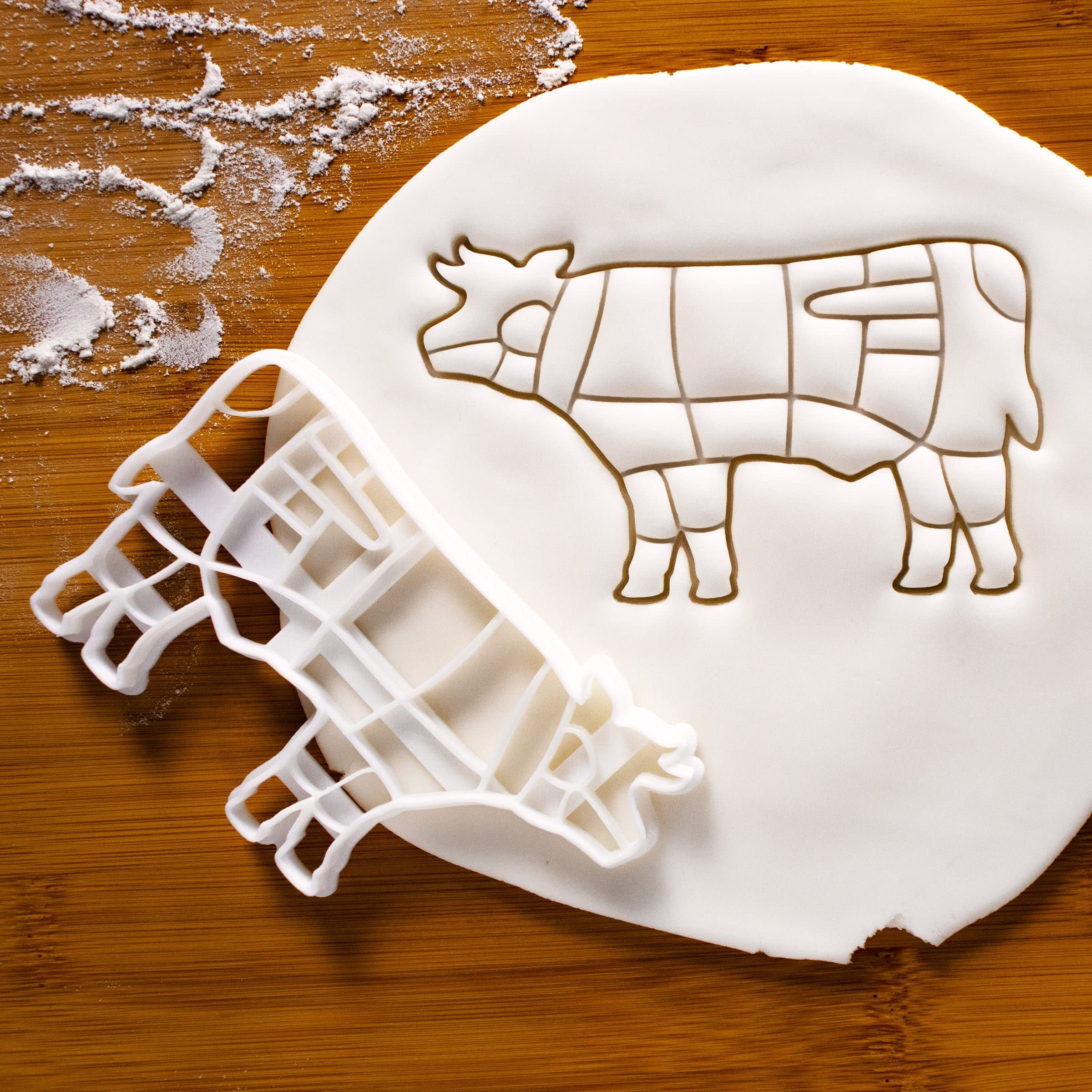 Set of 5 Stainless Steel Butcher Cut Cookie Cutters - Chicken, Cow, Pig, Lamb & Fish Shapes - Professional Baking Tools for Cookies, Fondant, Pastry & DIY Crafts - Perfect for Holidays, Parties & Home Baking