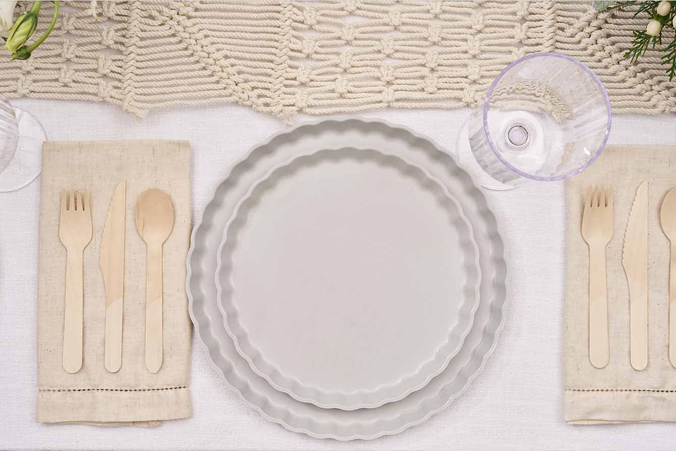 Eco-Friendly Concrete Dinner Plates - Set of 8 | Sustainable & Durable Tableware for Outdoor Dining, Picnics, and Everyday Use