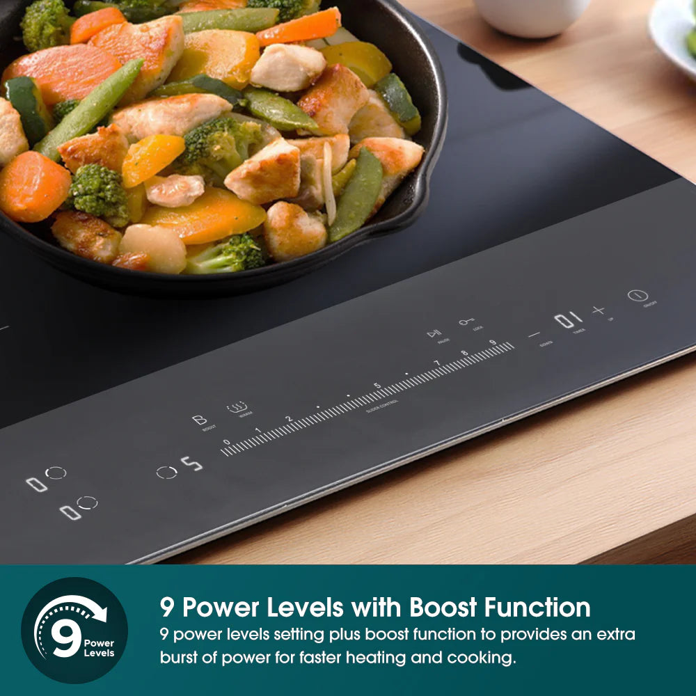 EuropAce EIH5302E 5 Series 30cm Built-In Induction Hob - Fast & Energy Efficient Cooktop for Modern Kitchens | Perfect for Apartments, Small Kitchens & RV Cooking