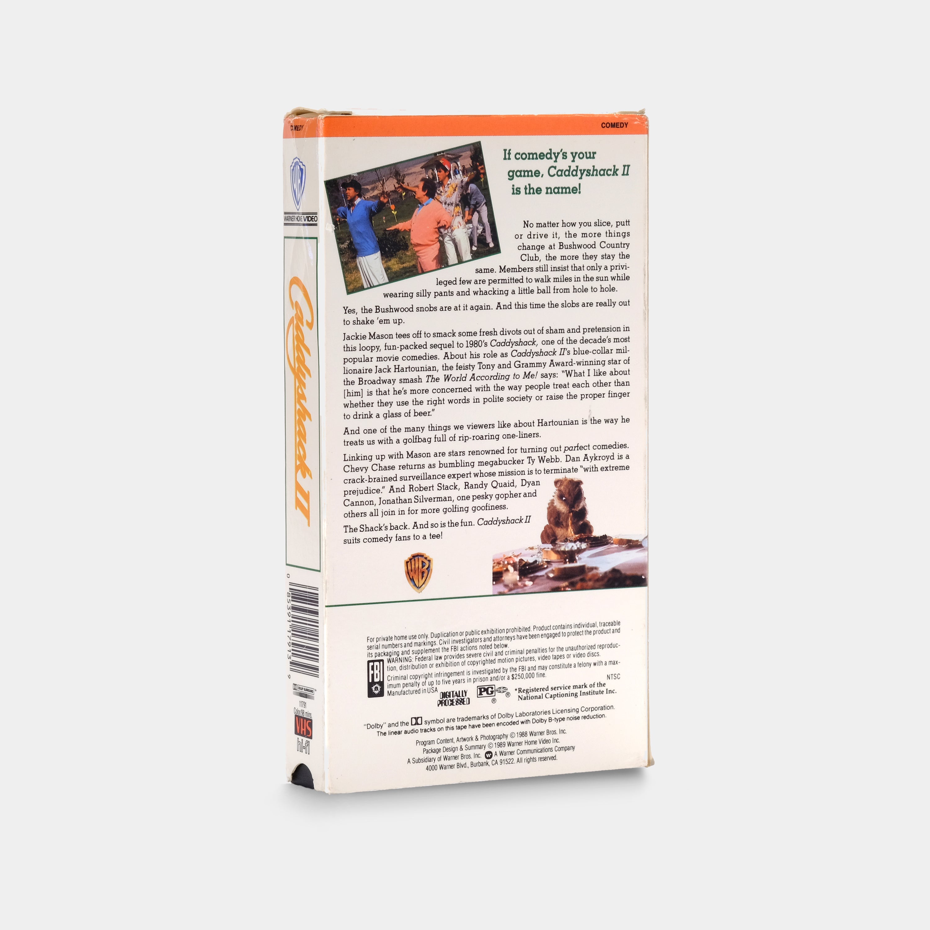 Caddyshack II VHS Tape - Classic Golf Comedy Movie - Perfect for Movie Collectors & 80s Nostalgia Fans - Great for Home Theater Nights & Retro Film Screenings