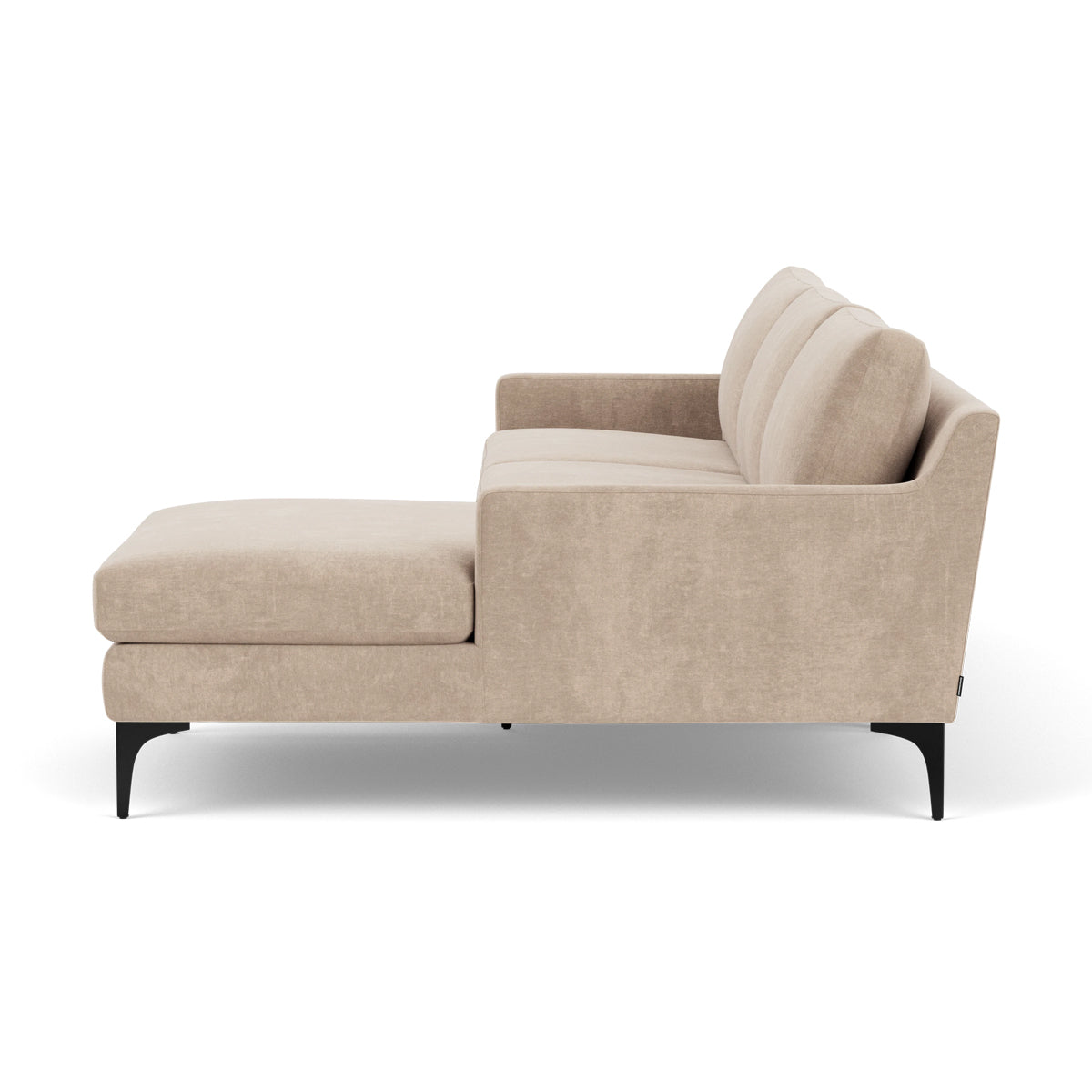 Astha Fabric Right Chaise Sofa - Modern Upholstered Sectional Couch for Living Room, Lounge & Small Spaces