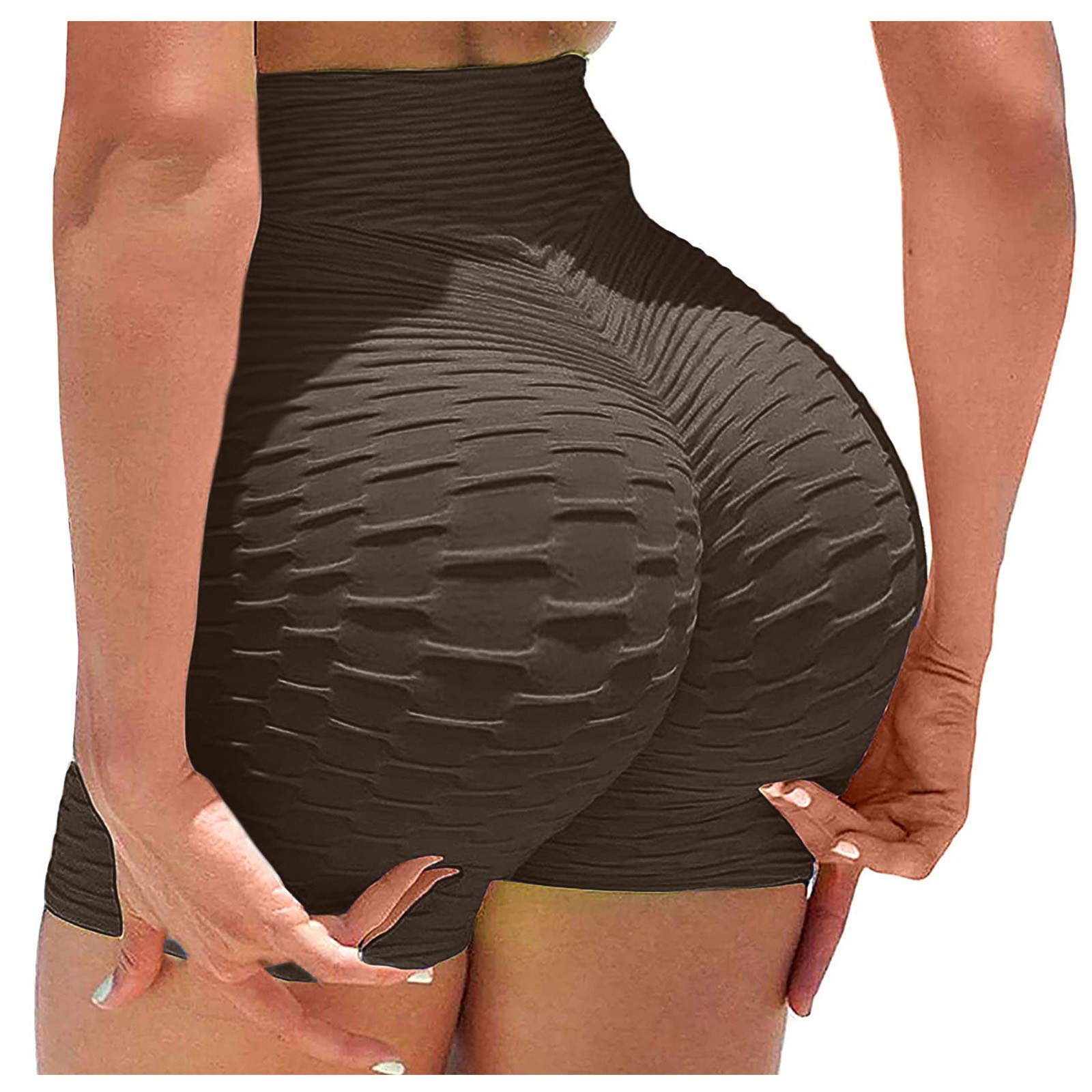FIRERO Women's High Waisted Bubble Hip Lifting Yoga Shorts - Butt Lifting Workout Running Hot Shorts for Gym, Sports & Yoga - Perfect for Leggings, Fitness Training & Activewear