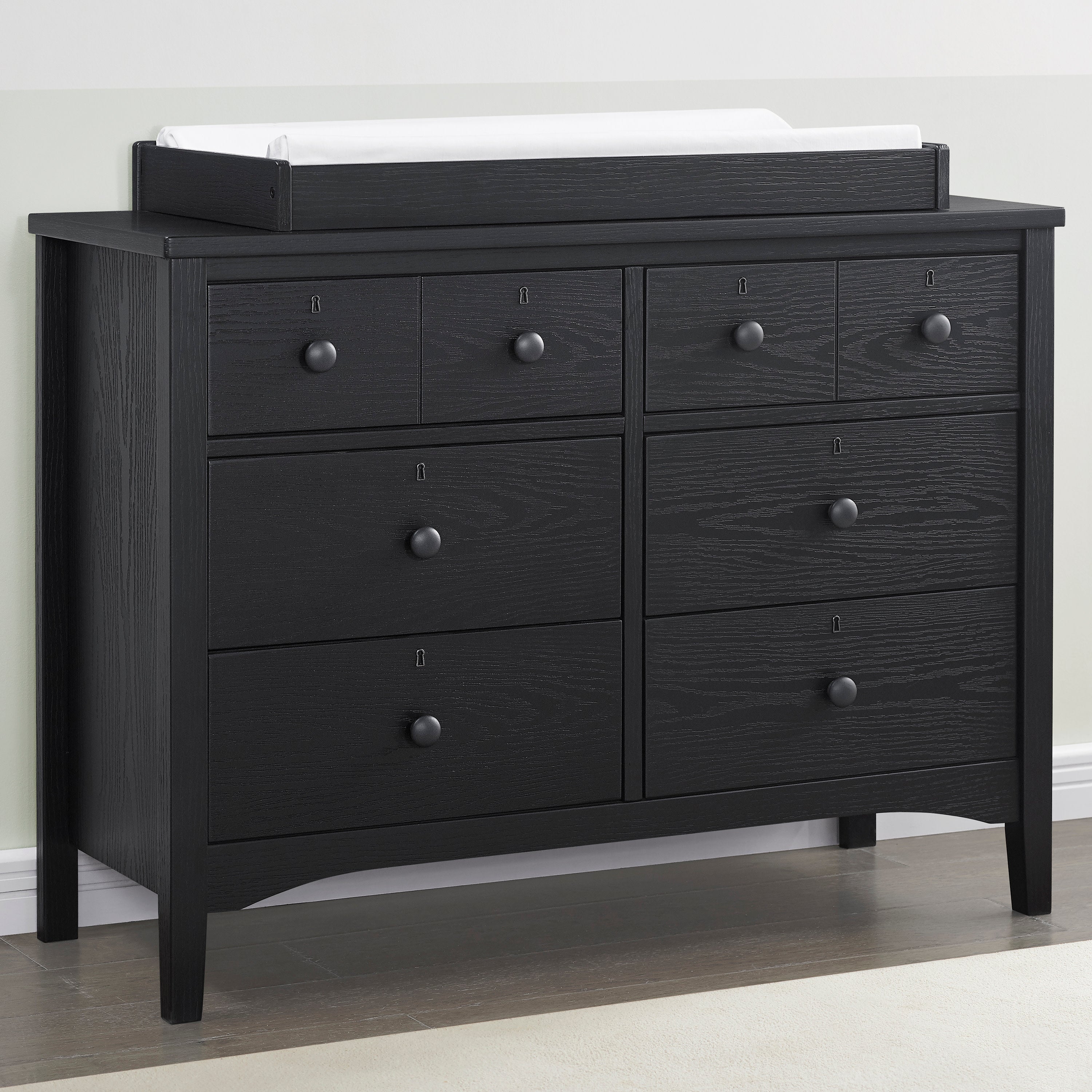 Farmhouse 6-Drawer Dresser with Interlocking Drawers - Solid Wood Bedroom Storage Furniture for Home Organization & Closet Storage