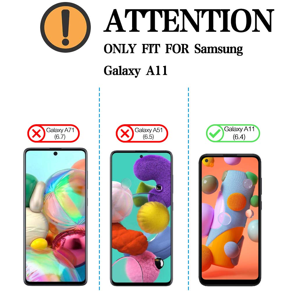2 Pack Samsung Galaxy A11 Privacy Screen Protector - Full Coverage Anti-Spy Tempered Glass, Anti-Scratch & Case Friendly (Black) - Perfect for Privacy Protection in Public Places & Offices