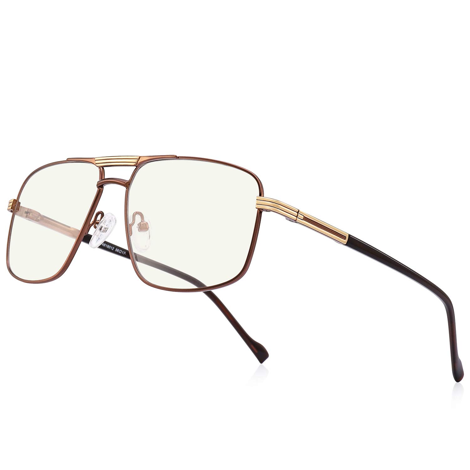 Blue Light Blocking Reading Glasses for Men - Square Frame Computer Readers with Double Bridge Design | Reduce Eye Strain for Office Work, Gaming & Digital Screen Use