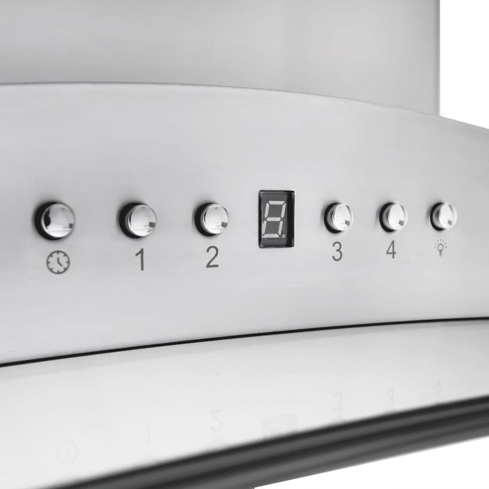 ZLINE GL9i Stainless Steel & Glass Convertible Range Hood - Island Mount Ventilation for Kitchen - Perfect for Modern & Open-Concept Homes