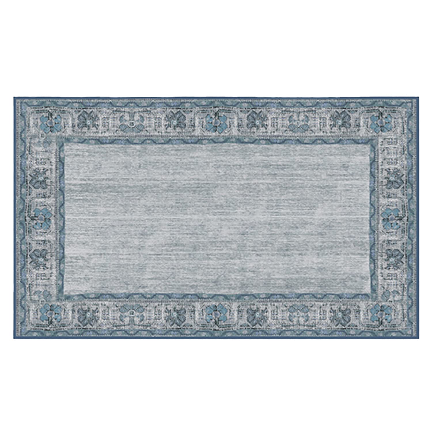 Ruggable Washable 3x5 Area Rug in Zinnia Blue - Non-Slip Premium Rug for Living Room, Bedroom, Kitchen, Office & Classroom - Perfect for High-Traffic Areas & Pet-Friendly Homes