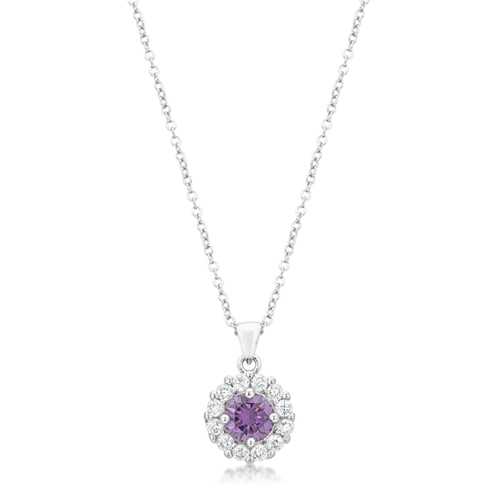 Bella Bridal Pendant Necklace in Purple - Elegant Amethyst Jewelry for Weddings, Prom & Special Occasions