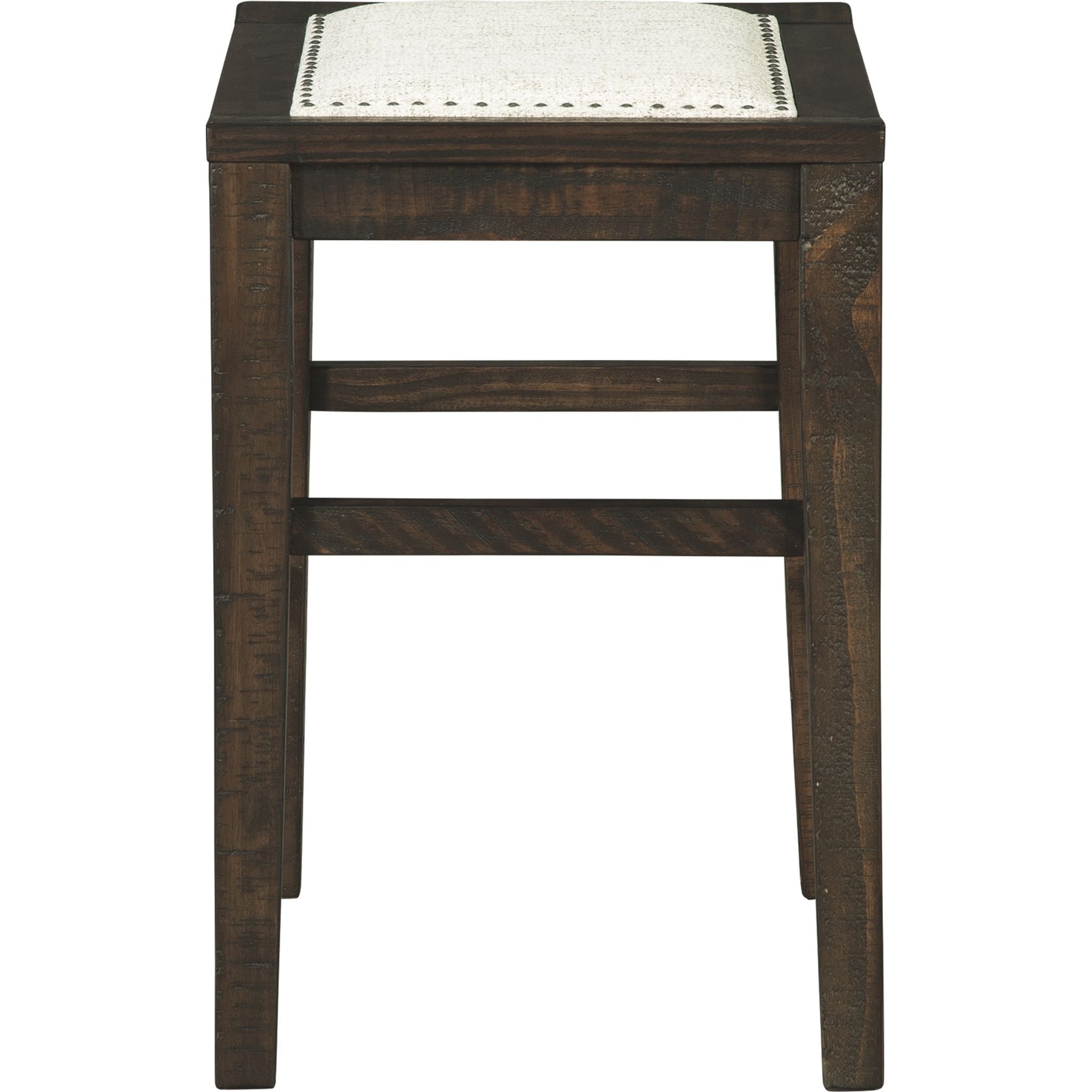 Artisan Counter Height Stool - Dark Brown Wooden Bar Stool with Backrest (D498-024) - Perfect for Kitchen Islands, Breakfast Bars & Home Decor