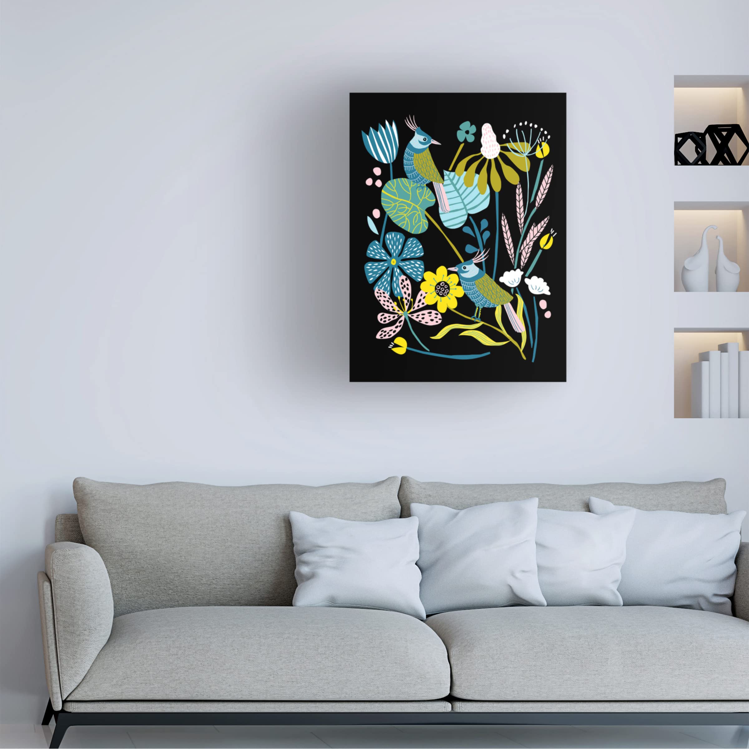 Trademark Fine Art 'Pleasure Garden I' Canvas Wall Art by Melissa Wang - Vibrant Floral Painting for Living Room, Bedroom & Office Decor