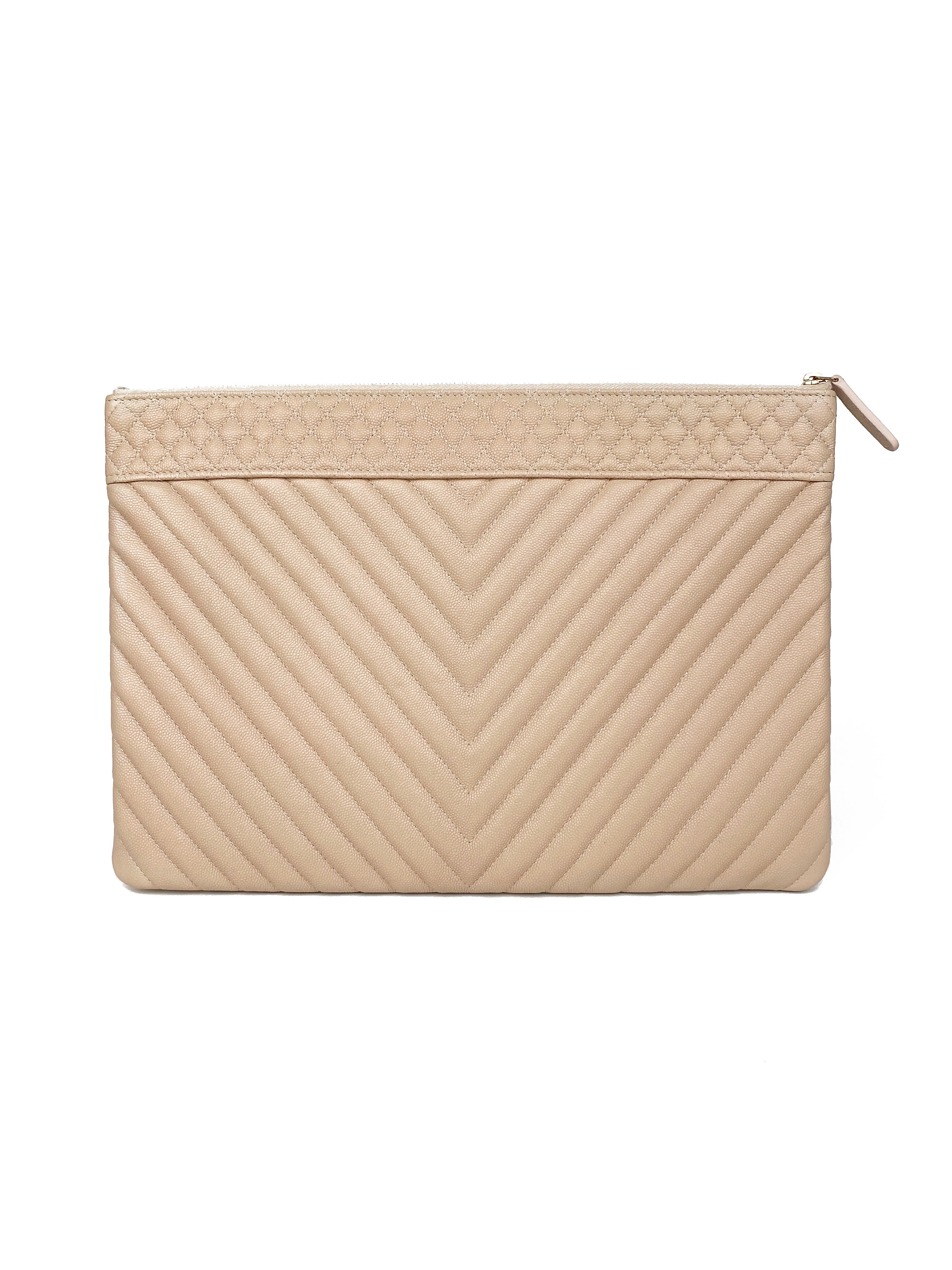 Chanel Light Pink O Case Clutch Bag - Luxury Quilted Leather Crossbody Purse for Women | Perfect for Evening Parties, Weddings & Special Occasions