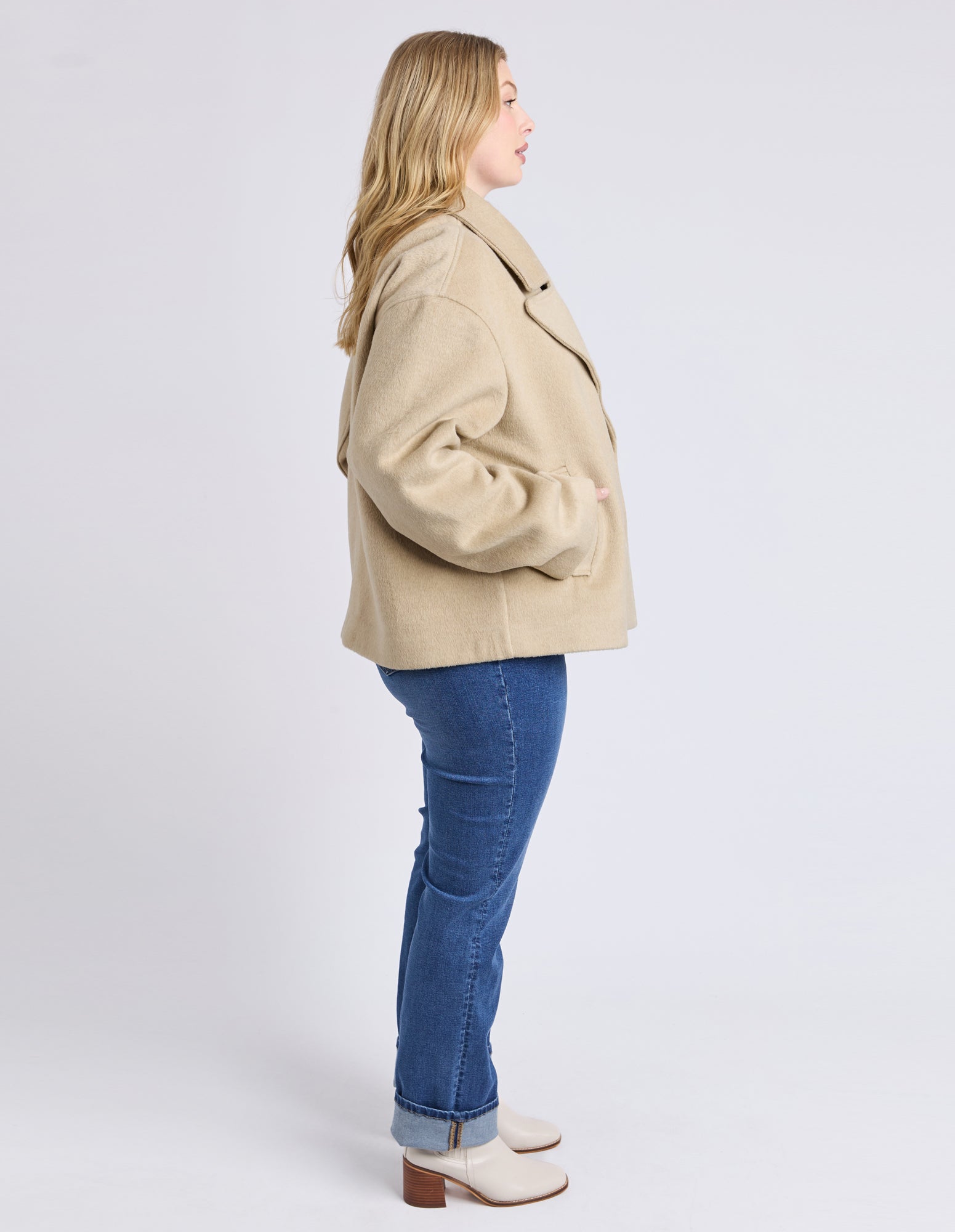 Elm Harley Peacoat Tan - Classic Wool Pea Coat for Men & Women | Warm Winter Jacket for Casual & Formal Outfits | Perfect for Office, Dating & Outdoor Activities