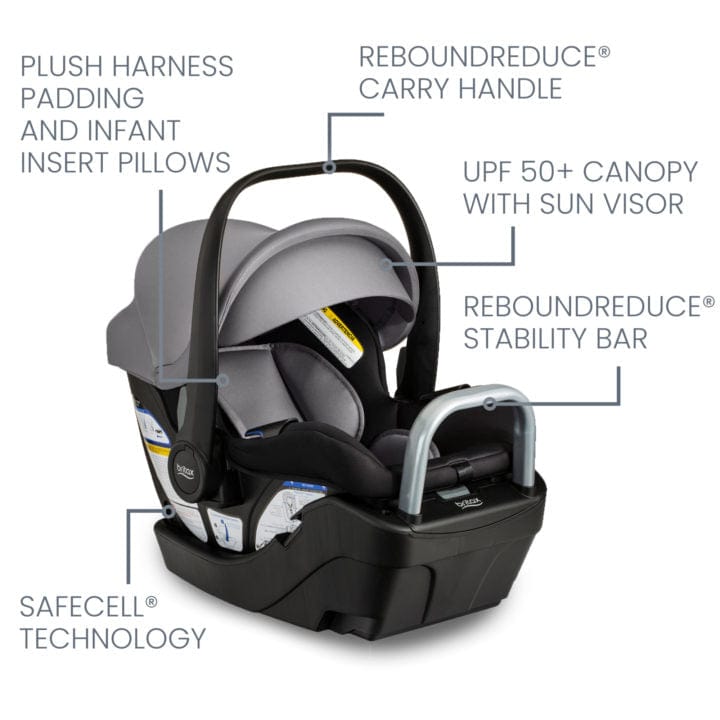 Britax Willow S Infant Car Seat with Alpine Base - Safe & Comfortable Baby Carrier for Newborns 0-35 lbs - Perfect for Travel, Shopping & Daily Commutes