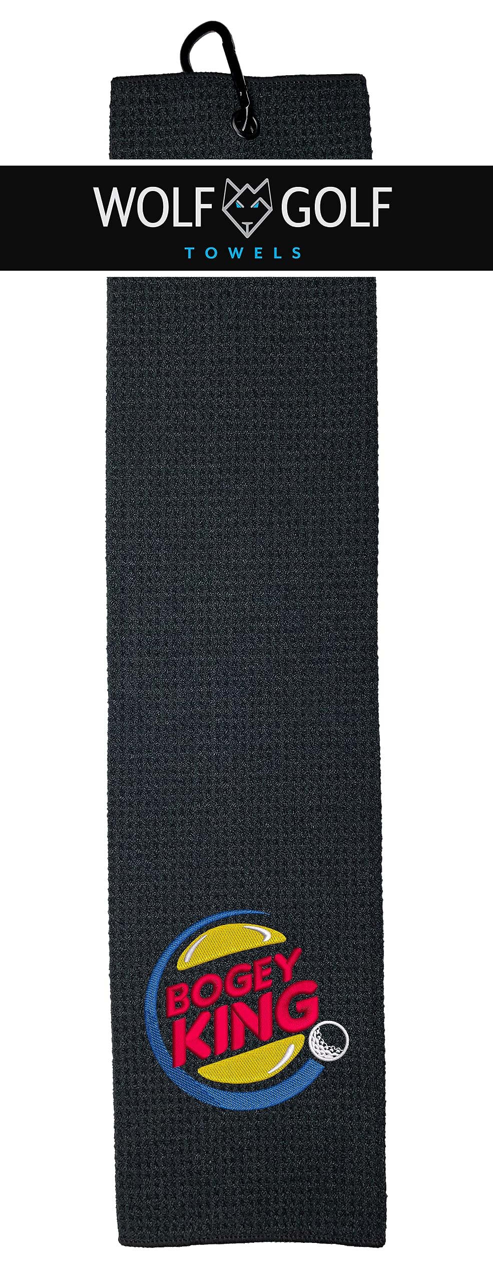Wolf Golf Towels | Embroidered Funny Golf Towel for Men & Women | Premium Golf Accessories Gift | Perfect for On-Course Use & Golf Tournaments