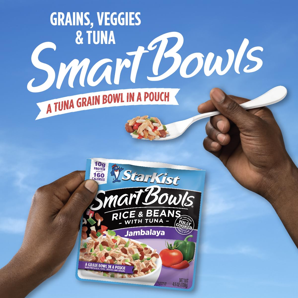 StarKist Smart Bowls Tuna with Rice and Beans in Jambalaya Flavor - 4.5 oz Pouch (Pack of 12) | High Protein Ready-to-Eat Meal for Camping, Office Lunch & Emergency Food Supply