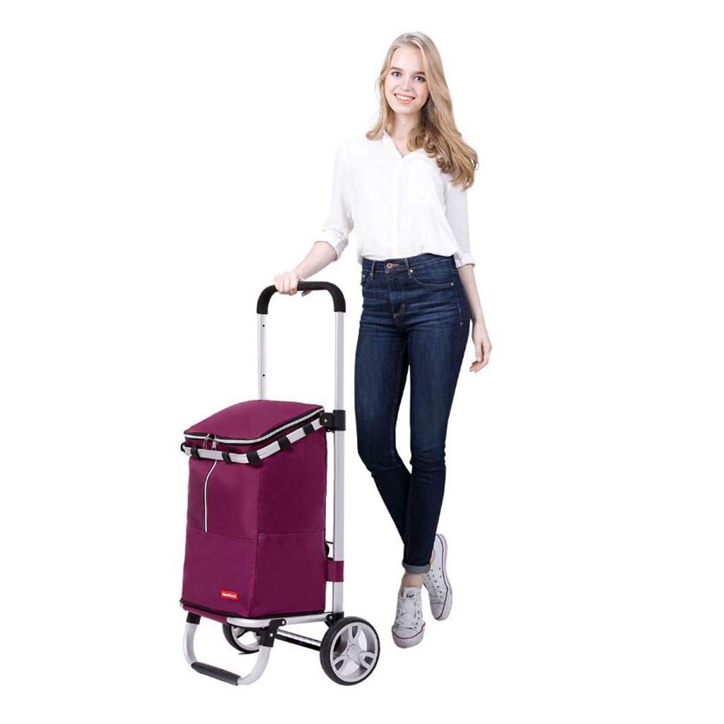 ATAAY Aluminum Alloy Folding Shopping Cart - 3-Speed Telescopic Portable Trolley with Reusable Grocery Bags | Compact Grocery Hauler for Supermarkets, Farmers Markets & Apartment Living