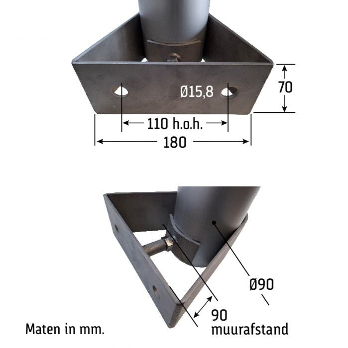 4M/13FT Stainless Steel Camera Pole with Wall Mount Brackets - Ø90mm for Outdoor Security & Surveillance Cameras - Ideal for Home, Office & Commercial Use