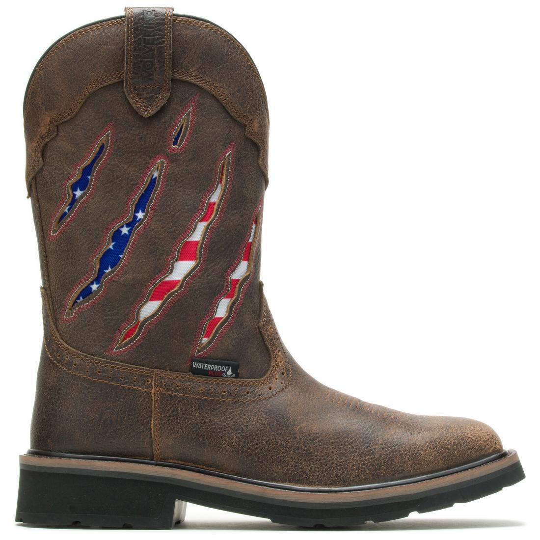 Waterproof Rancher Claw Soft Toe Pull-On Wellington Work Boots for Men - Slip Resistant Outdoor & Farm Work, Gardening, Hiking, and Construction