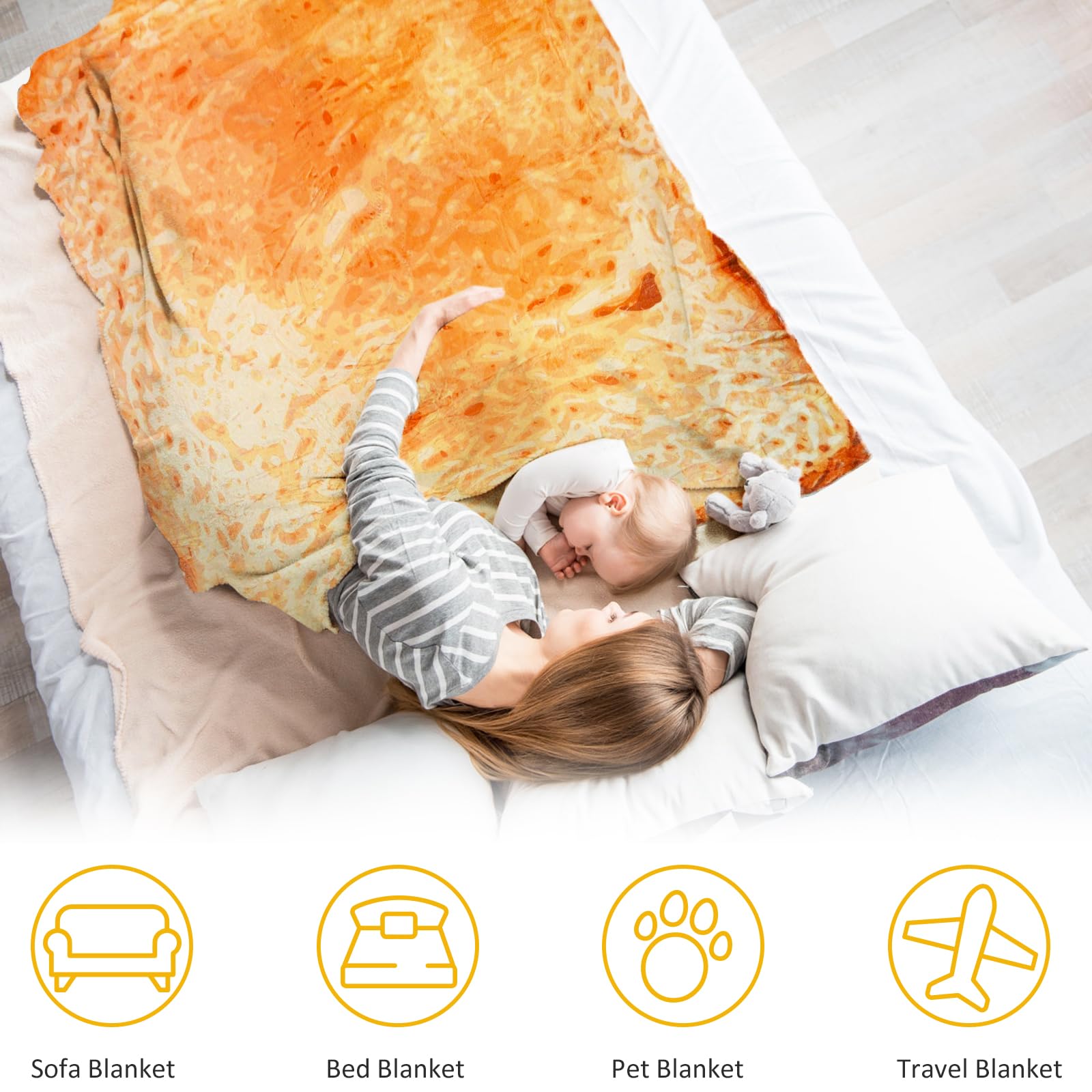 **Soft Flannel Bread Blanket - Realistic Toast & Tortilla Throw for Adults & Kids - Cozy Wrap Blanket for Movie Nights, Picnics & Home Decor**