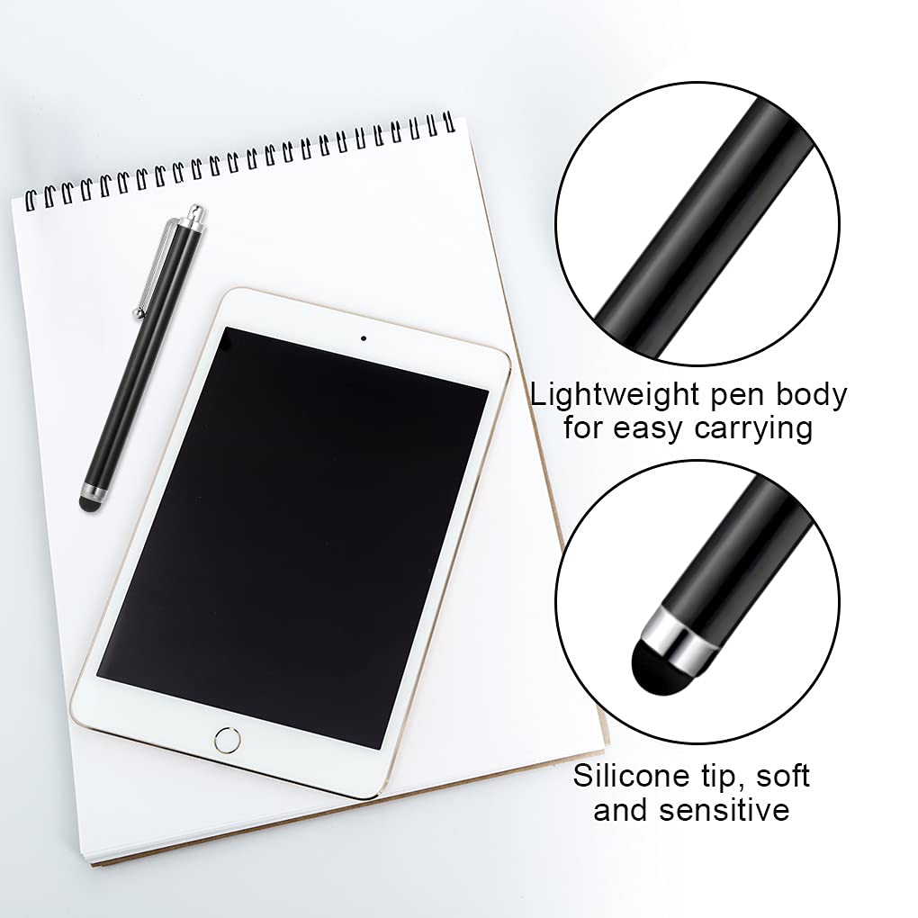 10 Pack Universal Capacitive Stylus Pens for Touch Screens - Compatible with iPad, iPhone, Kindle & Tablets - Precise Writing & Drawing for School, Office & Digital Art